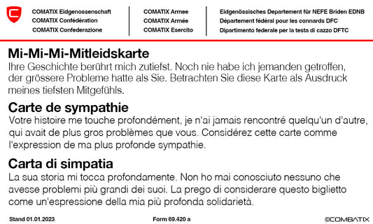 Gratis Mitleidskarte - COMBATIX