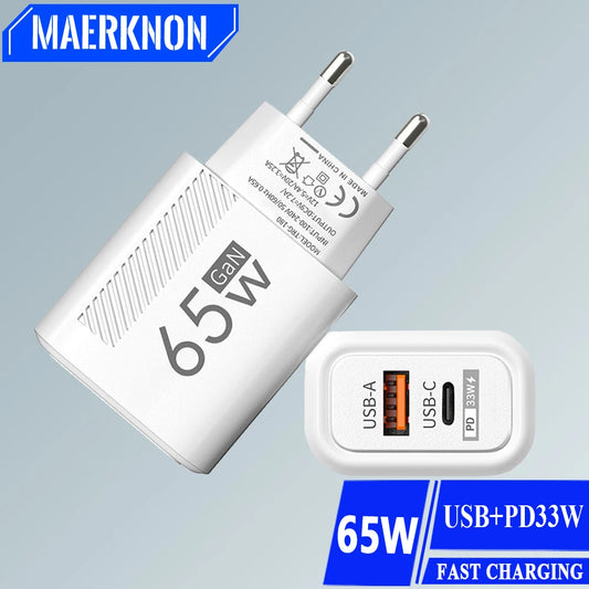 65W GaN Charger USB C Fast Charging