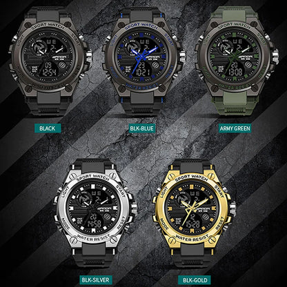 Military Sports Watch Dual Display Waterproof